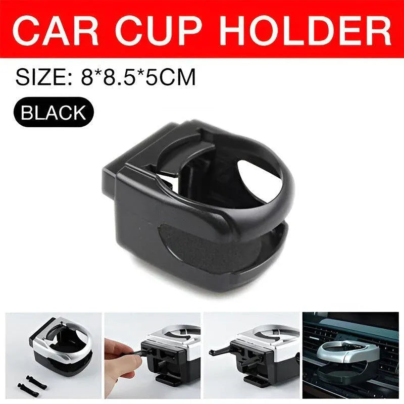 Car Cup Holder Air Vent Drink Mount Black Clip-On Can Bottle Holder for Vehicle Black V528-CARTRAYCUPHOLDER-BLACK-58470