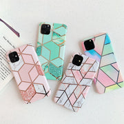 Rainbow Case for iPhone 14 13 12 11 Pro Max XR XS Marble Phone Shockproof Cover Silicone - For iphone XR V528-CASE-DALISHI-RA-FO9