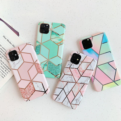 Rainbow Case for iPhone 14 13 12 11 Pro Max XR XS Marble Phone Shockproof Cover Silicone - For iphone XR V528-CASE-DALISHI-RA-FO9