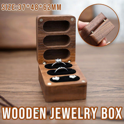 Wooden Ring Jewellery Box High Storage Box with Three Compartments for Rings V528-CASKET-BLACK-536254