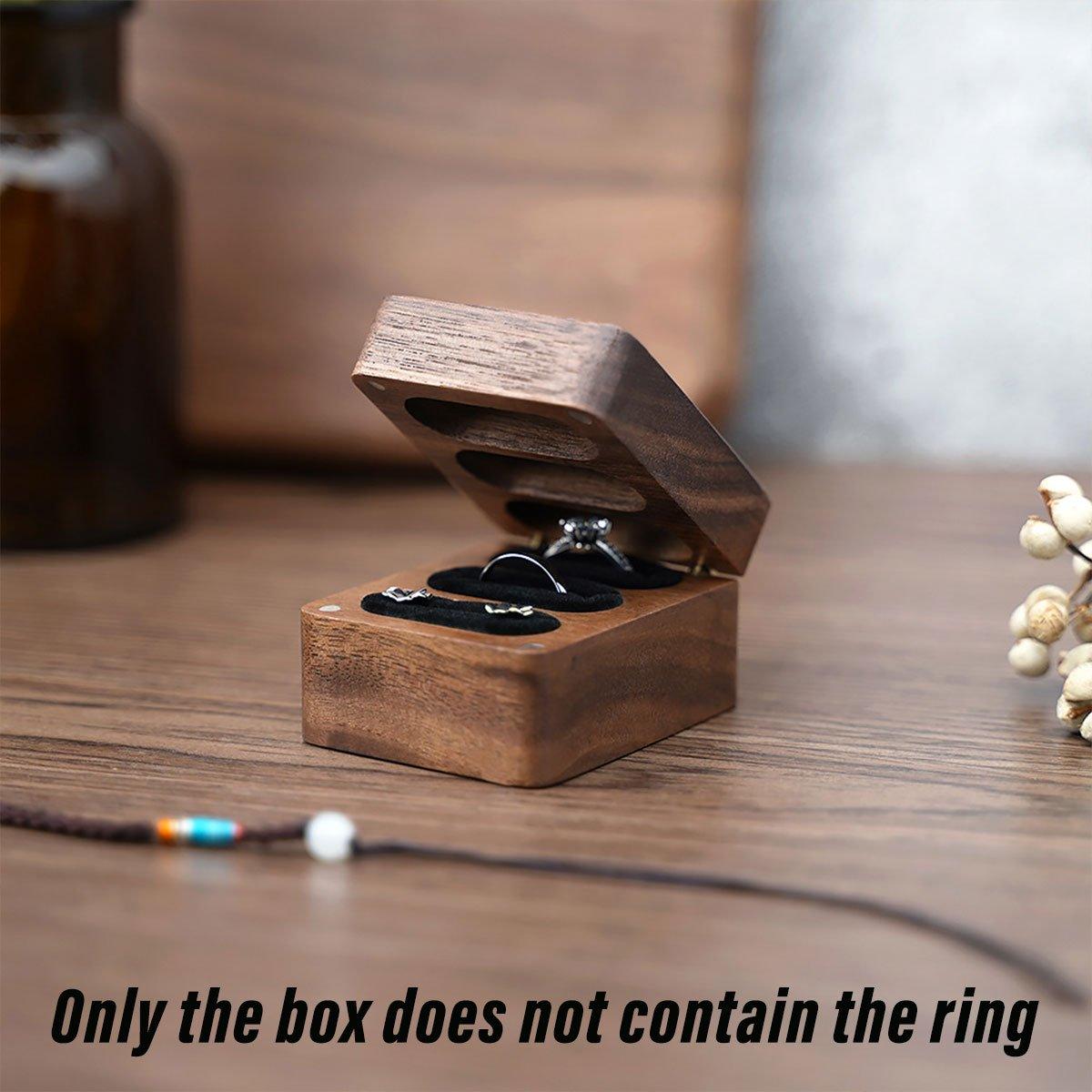 Wooden Ring Jewellery Box High Storage Box with Three Compartments for Rings V528-CASKET-BLACK-536254