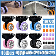 16PCS Silicone Luggage Wheels Cover Caster Shoes Wheel Protector for Luggage - Black V528-CASTER-SHOES-BLACK-16PCS-659421