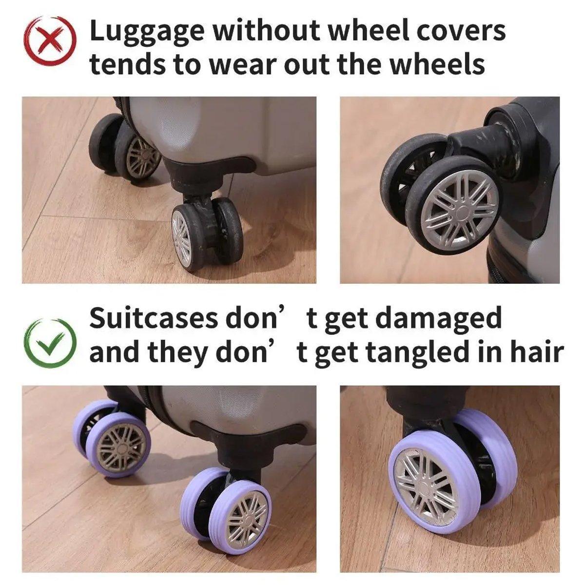 16PCS Silicone Luggage Wheels Cover Caster Shoes Wheel Protector for Luggage - Black V528-CASTER-SHOES-BLACK-16PCS-659421