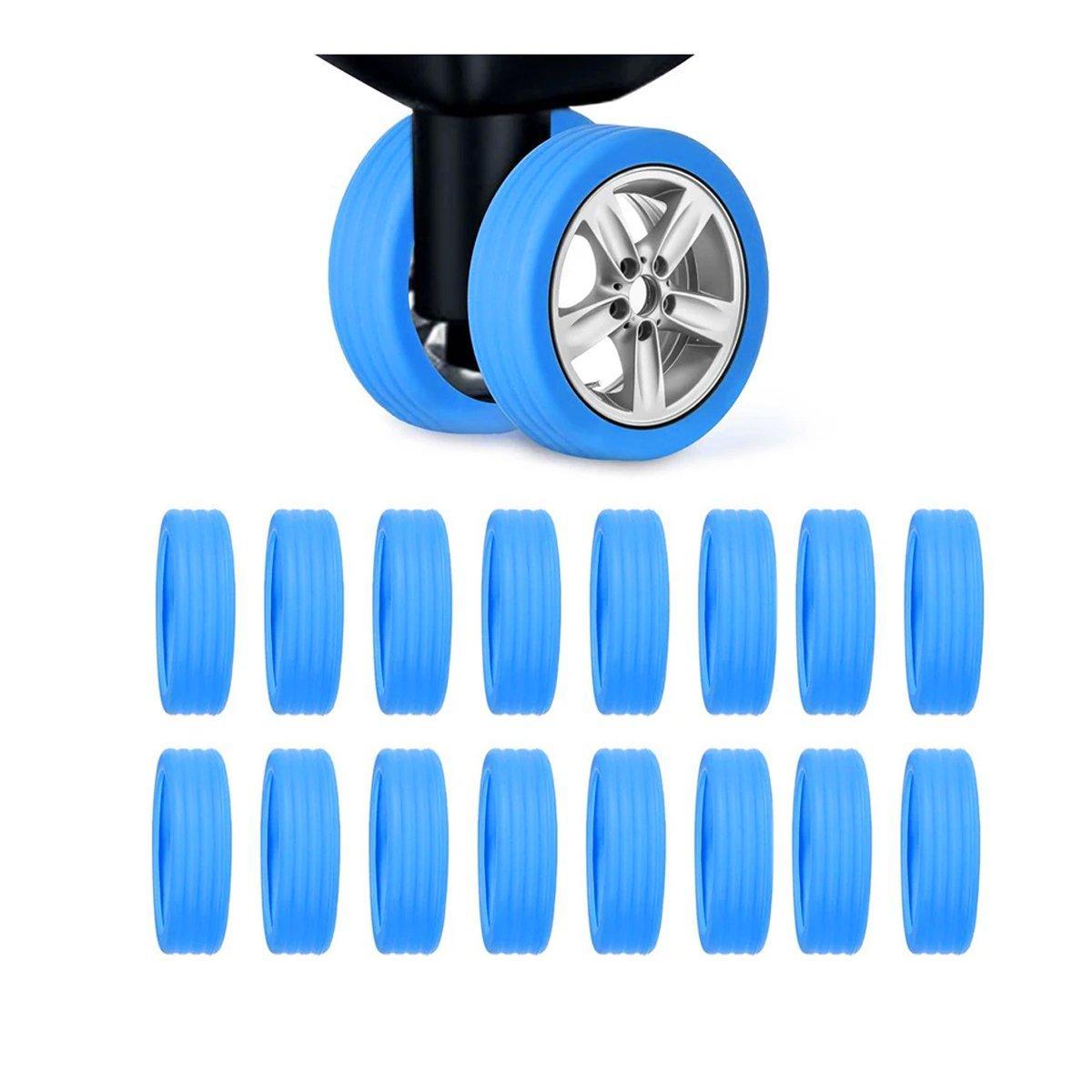 16PCS Silicone Luggage Wheels Cover Caster Shoes Wheel Protector for Luggage - Black V528-CASTER-SHOES-BLACK-16PCS-659421
