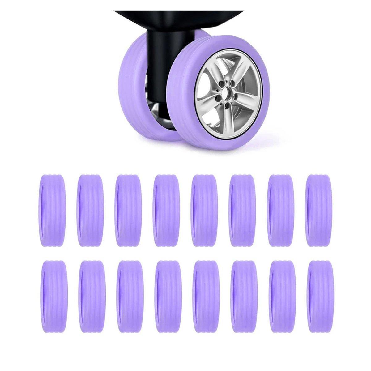 16PCS Silicone Luggage Wheels Cover Caster Shoes Wheel Protector for Luggage - Black V528-CASTER-SHOES-BLACK-16PCS-659421