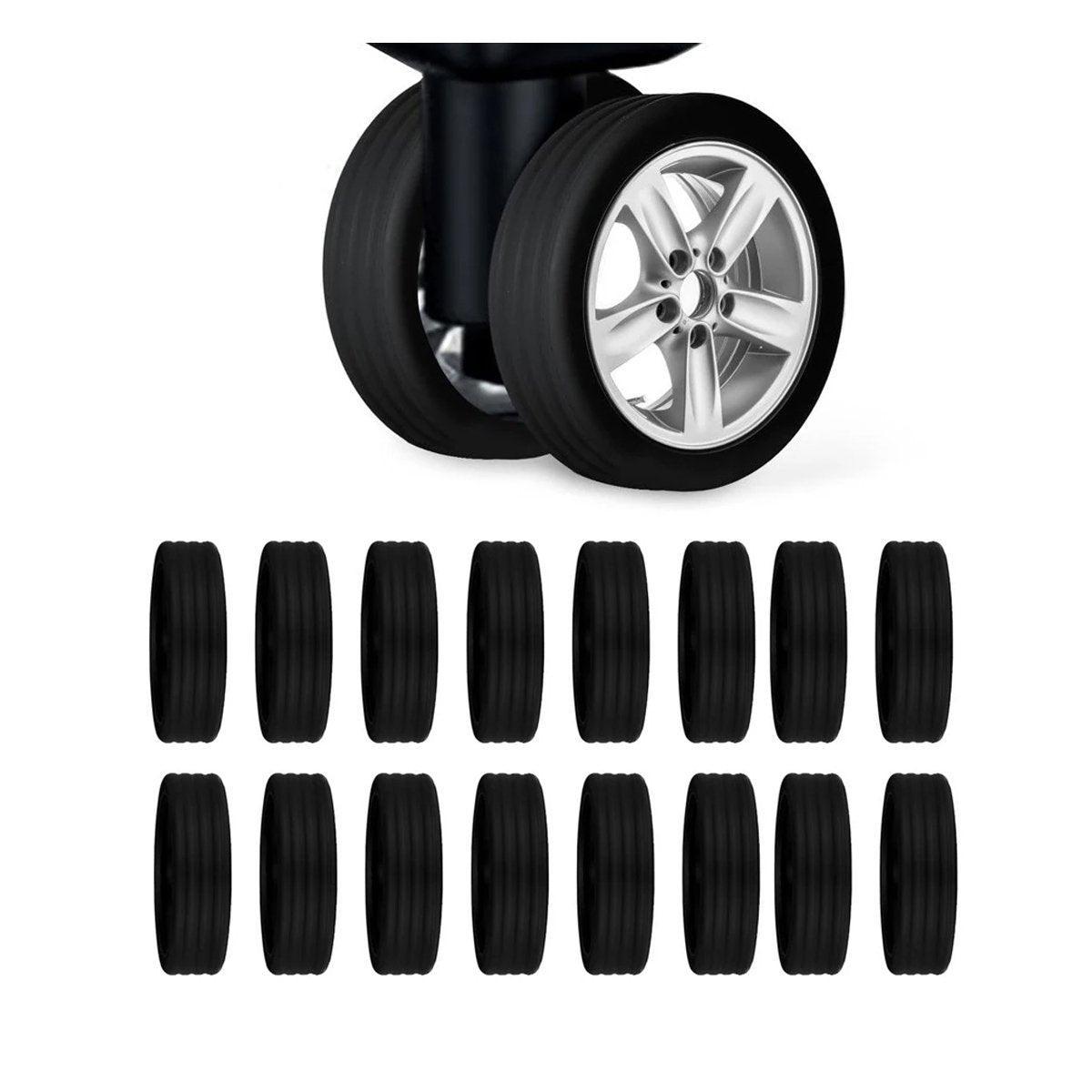 16PCS Silicone Luggage Wheels Cover Caster Shoes Wheel Protector for Luggage - Black V528-CASTER-SHOES-BLACK-16PCS-659421