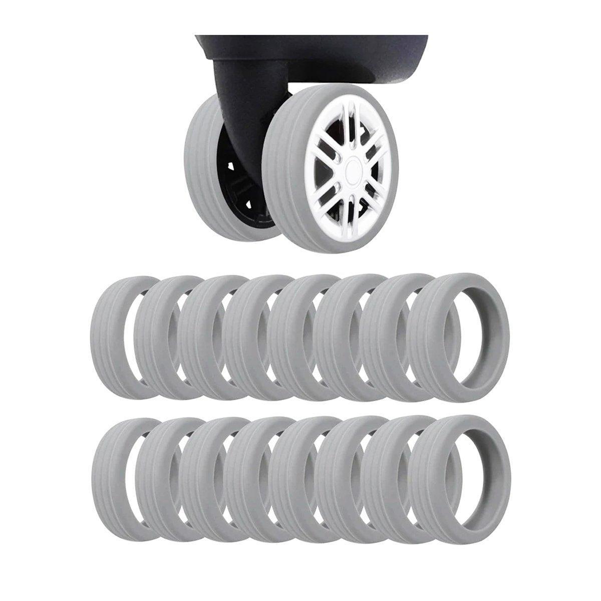 16PCS Silicone Luggage Wheels Cover Caster Shoes Wheel Protector for Luggage - Black V528-CASTER-SHOES-BLACK-16PCS-659421
