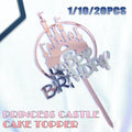 Up to 20pcs Princess Cake Topper Castle Cupcake Party Birthday Supplies Pink - 1pc V528-CASTLE-563422