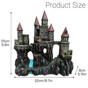 Aquarium Castle Ornament Fish Tank Decoration Medieval Style Resin Decor Home - B V528-CASTLE-RQ139B-291826