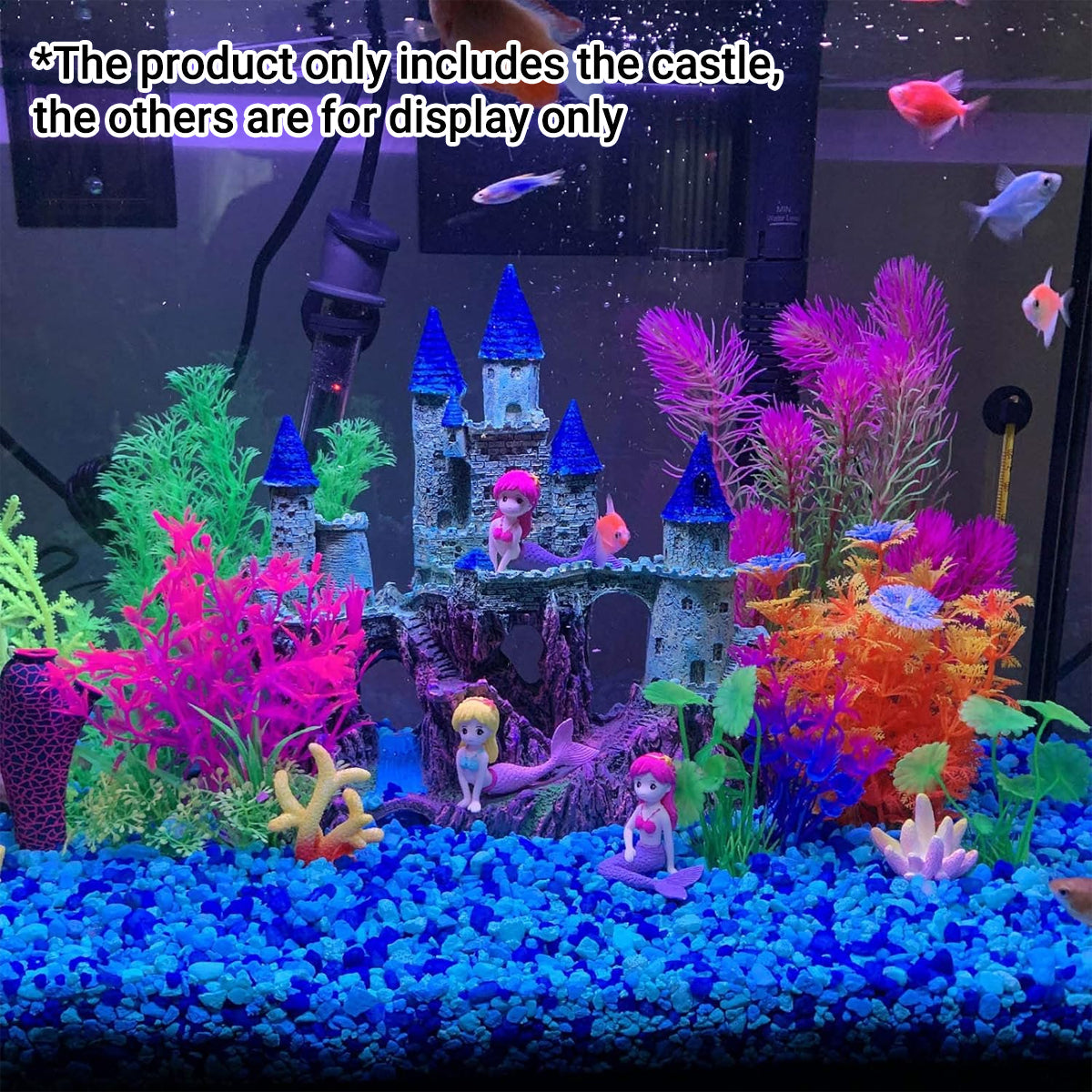 Aquarium Castle Ornament Fish Tank Decoration Medieval Style Resin Decor Home - B V528-CASTLE-RQ139B-291826