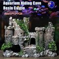 Aquarium Fish Tank Ornament Decor Landscape Ancient Castle Tower Hide Cave Resin V528-CASTLESCENERY-454172