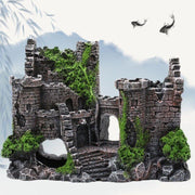 Aquarium Fish Tank Ornament Decor Landscape Ancient Castle Tower Hide Cave Resin V528-CASTLESCENERY-454172