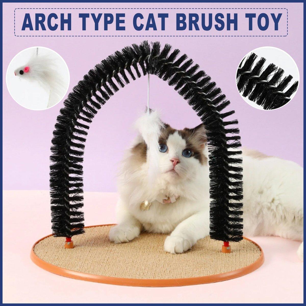 Arch Cat Scrub Brush Pet Grooming Toy Self Groomer Tickle Device for Cats V528-CAT-BRUSH-800421