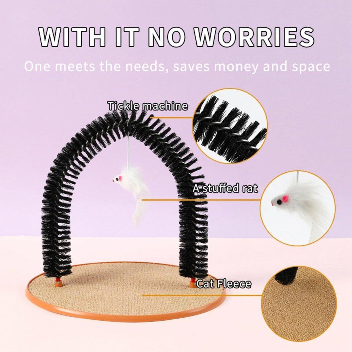 Arch Cat Scrub Brush Pet Grooming Toy Self Groomer Tickle Device for Cats V528-CAT-BRUSH-800421