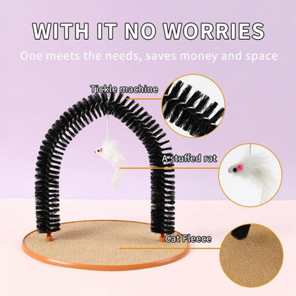 Arch Cat Scrub Brush Pet Grooming Toy Self Groomer Tickle Device for Cats V528-CAT-BRUSH-800421