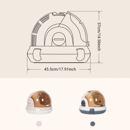 Portable Cat Carrier Space Capsule Large Capacity Aviation Travel Kitty Basket - Champagne V528-CAT-CARRIER-CHAMPAGNE-781008