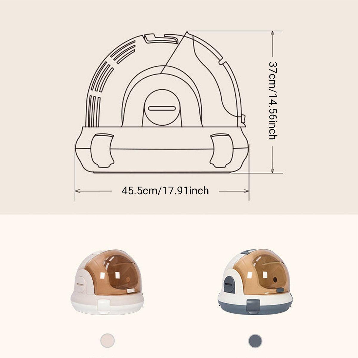 Portable Cat Carrier Space Capsule Large Capacity Aviation Travel Kitty Basket - Grey V528-CAT-CARRIER-GREY-737735
