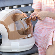Portable Cat Carrier Space Capsule Large Capacity Aviation Travel Kitty Basket - Grey V528-CAT-CARRIER-GREY-737735