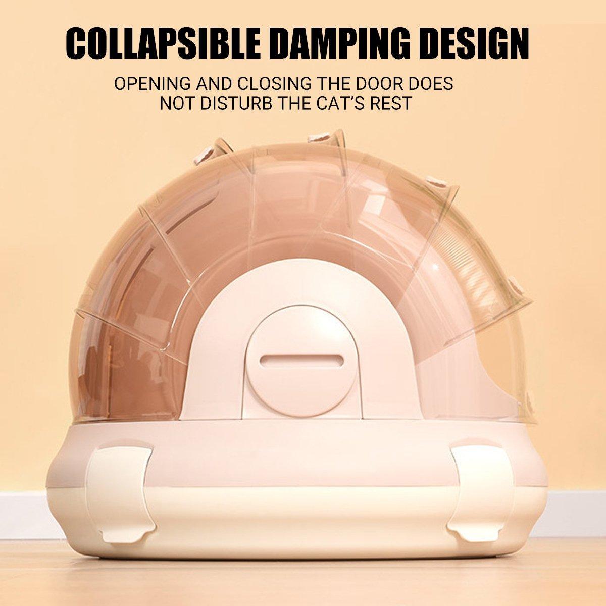 Portable Cat Carrier Space Capsule Large Capacity Aviation Travel Kitty Basket - Grey V528-CAT-CARRIER-GREY-737735