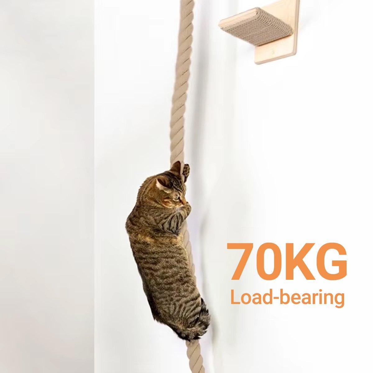 Cat Climbing Frame Rope Leash Jumping Platform for Cats Interactive Play Set V528-CAT-CLIMBER-15DK-491437