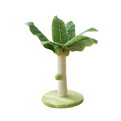 Cat Scratching Coconut Tree Kitten Post Sisal Covered Scratcher Pole Toy 32/38cm - M V528-CAT-CLIMBER-GREEN-M-851139