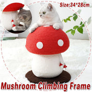 Red Mushroom Cat Climbing Frame Vertical Scratching Post Board Pet Furniture V528-CAT-CLIMBER-RED-491149