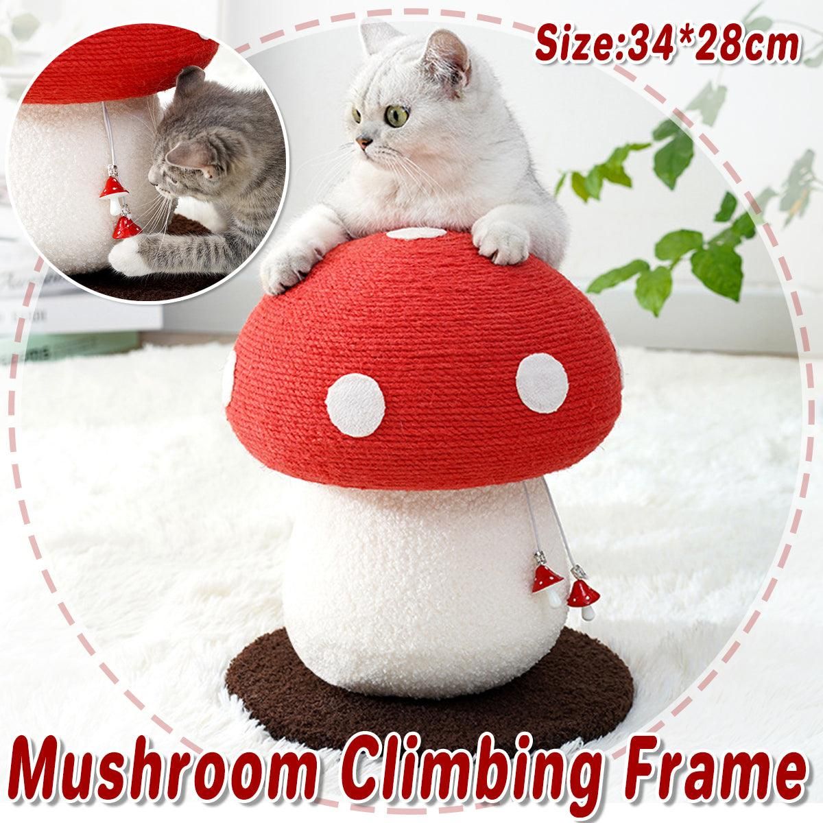 Red Mushroom Cat Climbing Frame Vertical Scratching Post Board Pet Furniture V528-CAT-CLIMBER-RED-491149