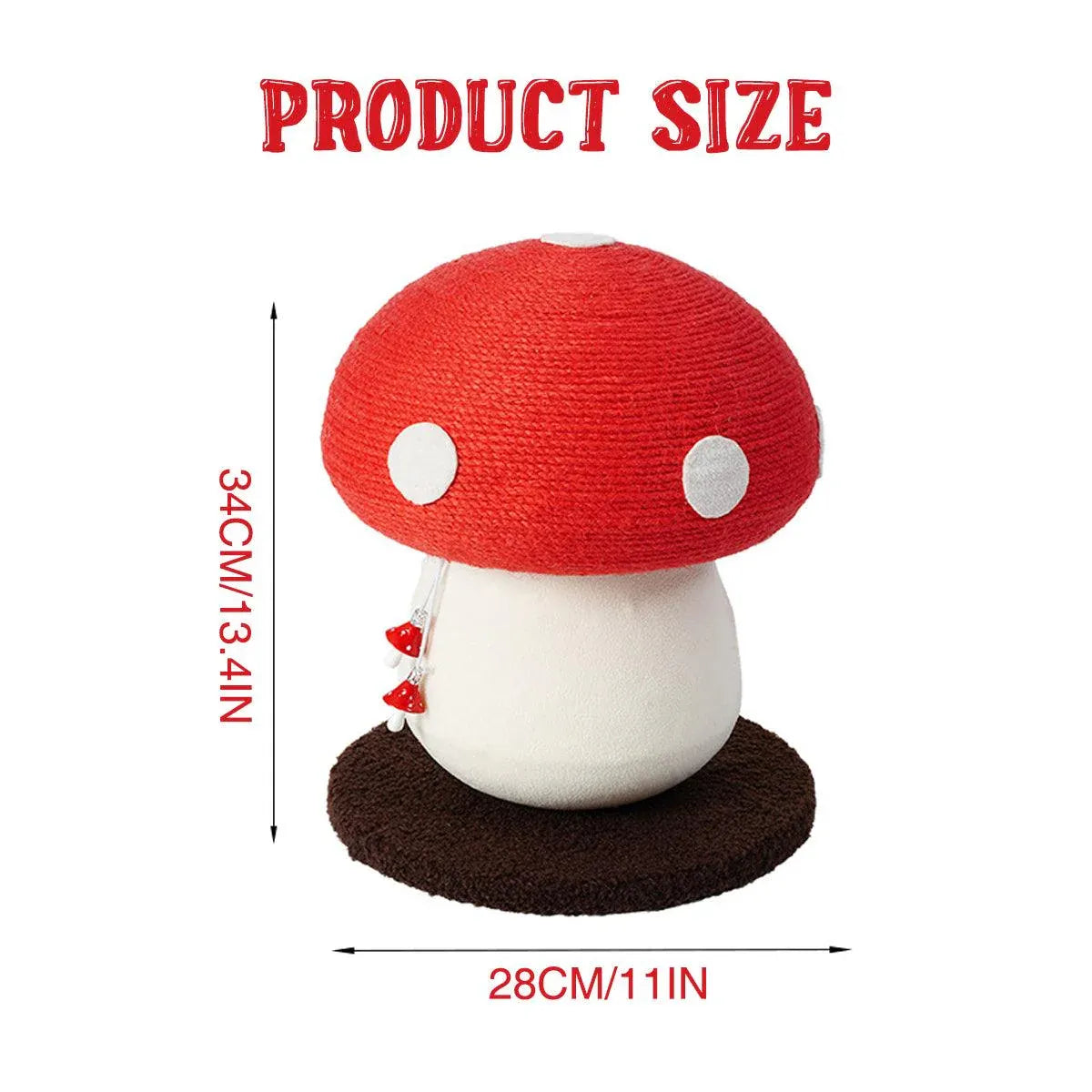 Red Mushroom Cat Climbing Frame Vertical Scratching Post Board Pet Furniture V528-CAT-CLIMBER-RED-491149