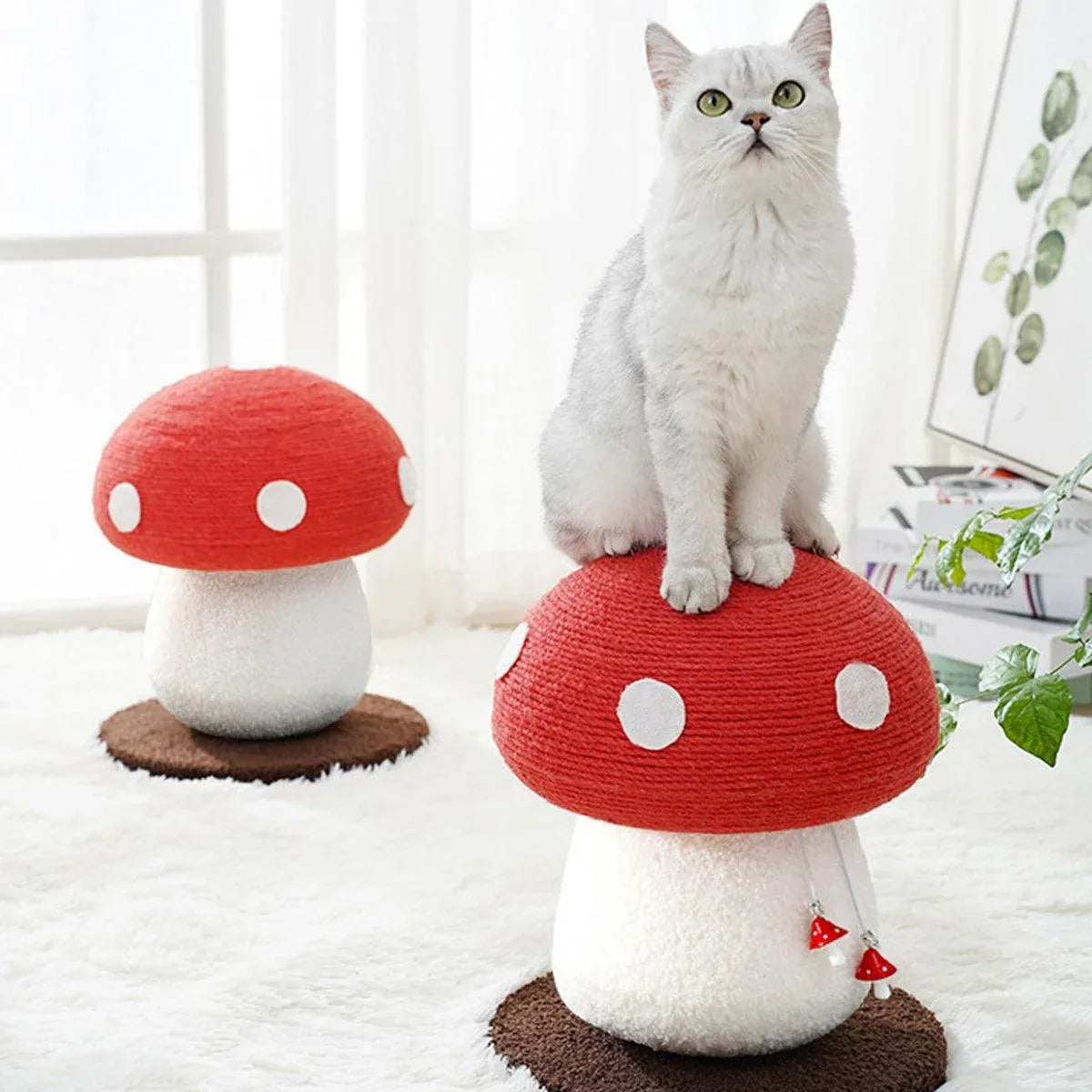 Red Mushroom Cat Climbing Frame Vertical Scratching Post Board Pet Furniture V528-CAT-CLIMBER-RED-491149