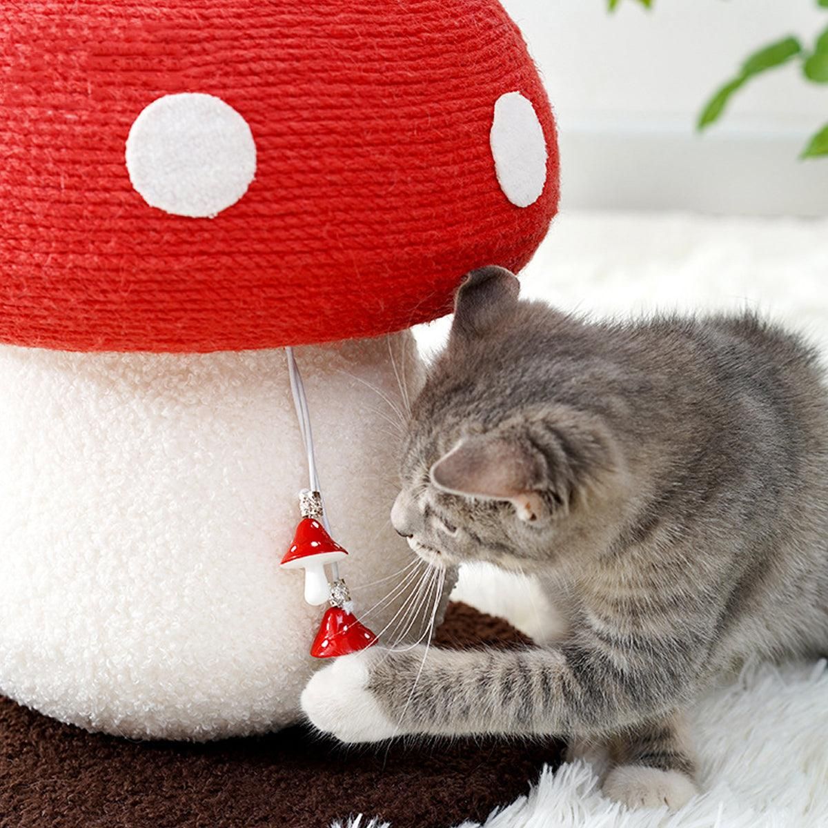 Red Mushroom Cat Climbing Frame Vertical Scratching Post Board Pet Furniture V528-CAT-CLIMBER-RED-491149