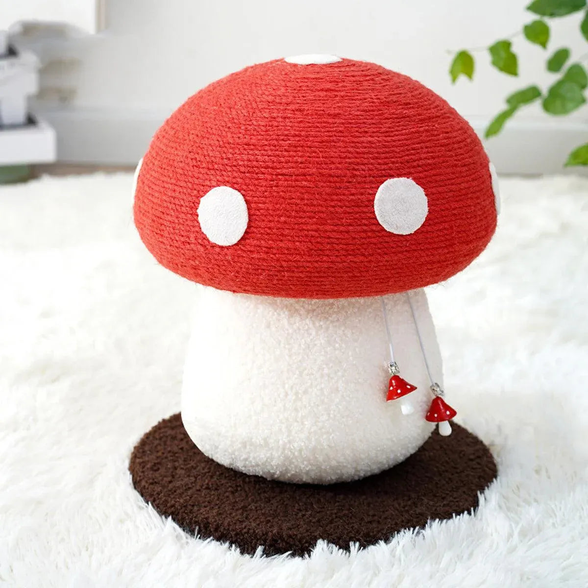 Red Mushroom Cat Climbing Frame Vertical Scratching Post Board Pet Furniture V528-CAT-CLIMBER-RED-491149