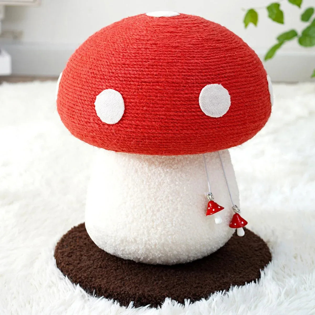 Red Mushroom Cat Climbing Frame Vertical Scratching Post Board Pet Furniture V528-CAT-CLIMBER-RED-491149