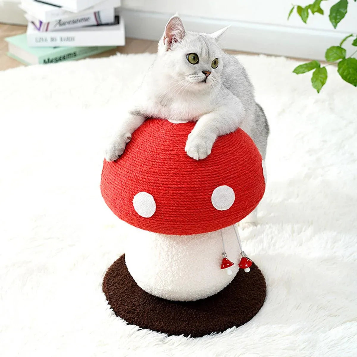 Red Mushroom Cat Climbing Frame Vertical Scratching Post Board Pet Furniture V528-CAT-CLIMBER-RED-491149