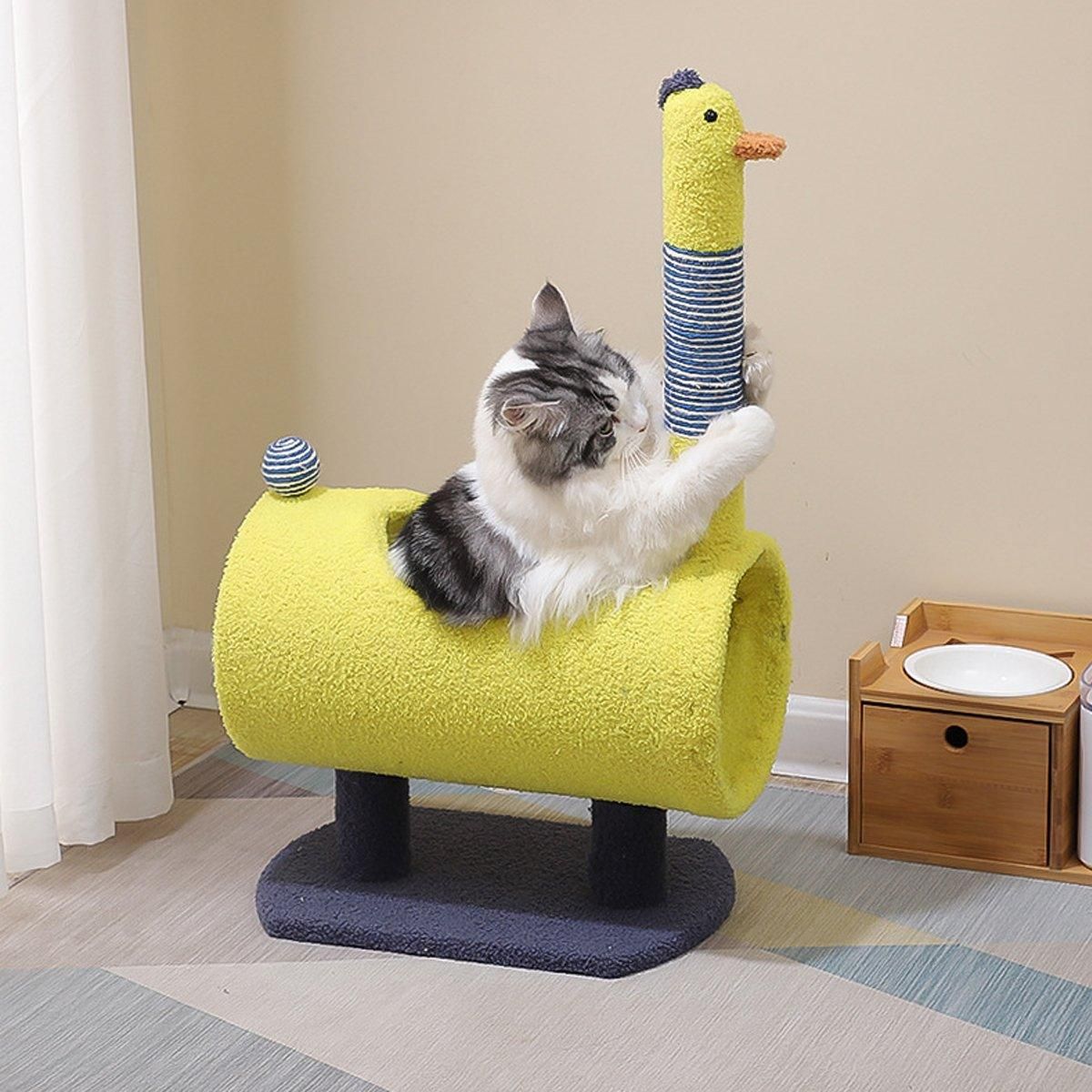 Climbing Frame Cat Scratching Post Jumping Platform Pet Toys for Cats and Kitten - Yellow V528-CAT-CLIMBER-YELLOW-571903