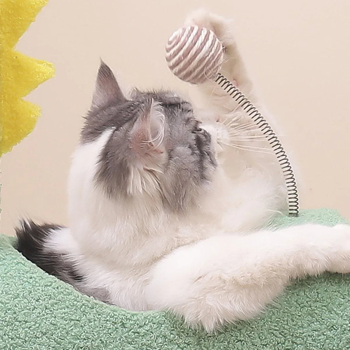 Climbing Frame Cat Scratching Post Jumping Platform Pet Toys for Cats and Kitten - Yellow V528-CAT-CLIMBER-YELLOW-571903