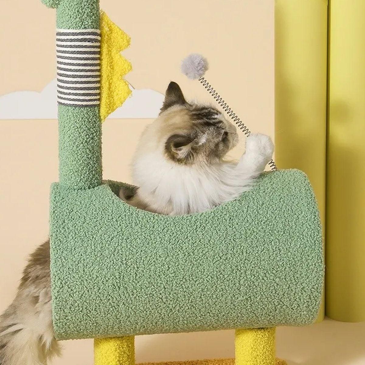 Climbing Frame Cat Scratching Post Jumping Platform Pet Toys for Cats and Kitten - Yellow V528-CAT-CLIMBER-YELLOW-571903