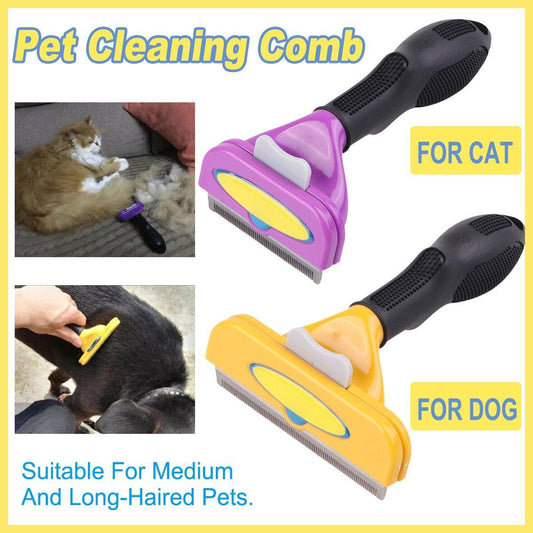 Pet Hair Removal Brush Deshedding Tool for Cats Dogs Grooming Comb Fur Remover - Purple V528-CAT-HAIR-REMOVER-PURPLE-CM-883439