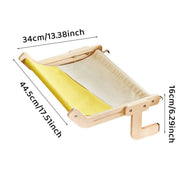 Window Hanging Cat Hammock Solid Wood Sun Bed Nest for All Seasons Durable - Grey+Orange V528-CAT-HAMMOCK-ORANGE-705564