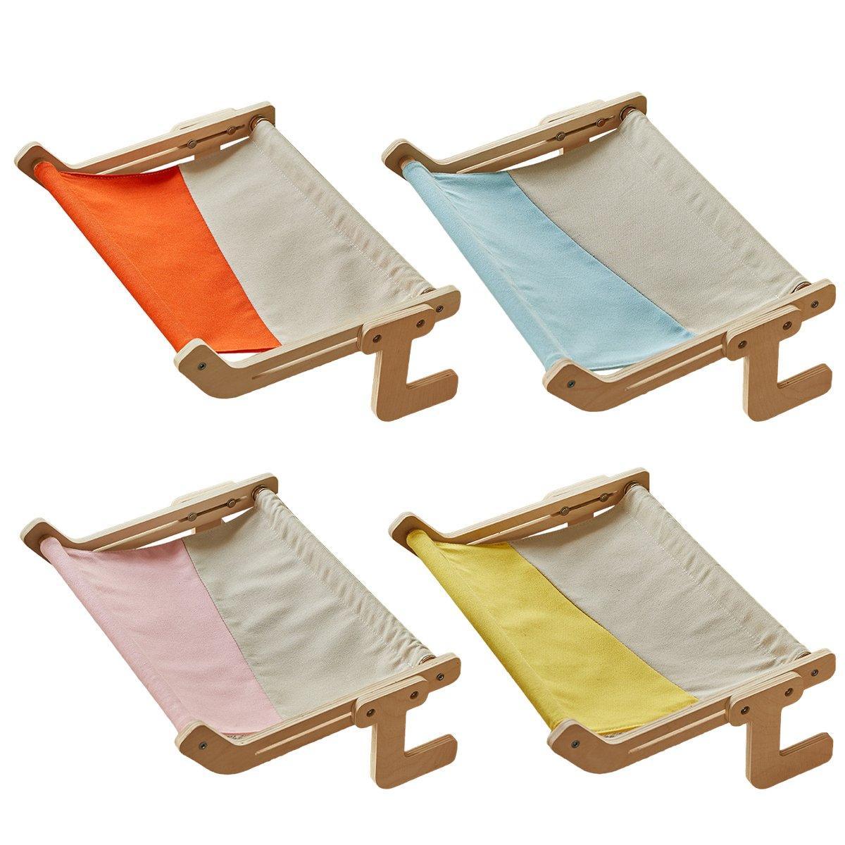 Window Hanging Cat Hammock Solid Wood Sun Bed Nest for All Seasons Durable - Grey+Pink V528-CAT-HAMMOCK-PINK-367577