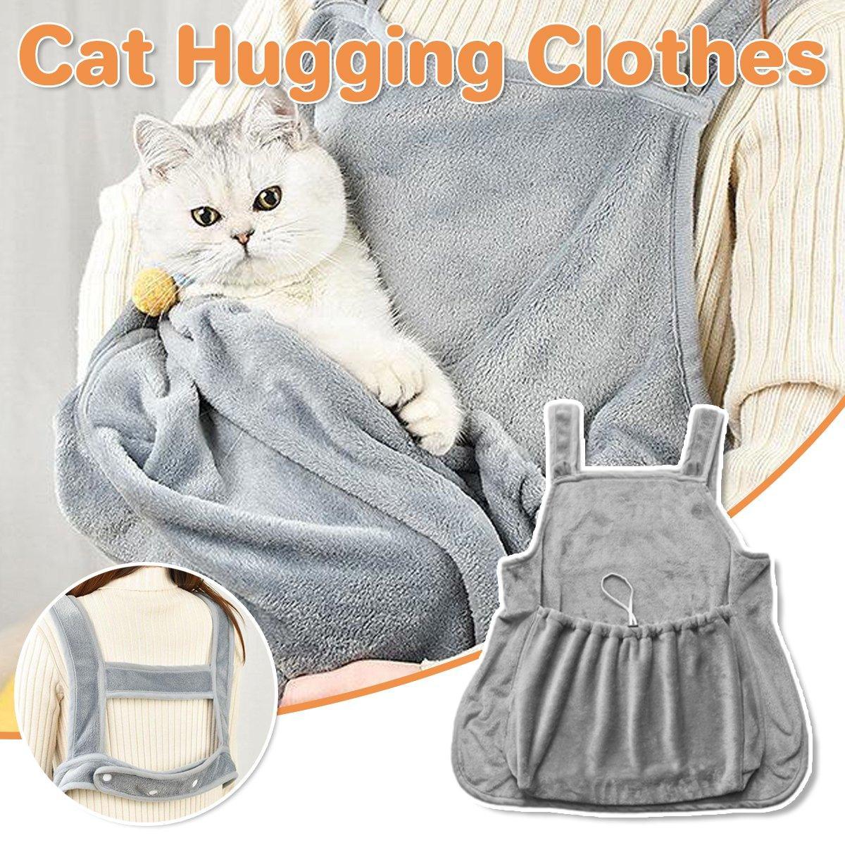 Non-stick Hair Cat Apron Kangaroo Style Pet Grooming Bib No-Hole Design V528-CAT-HANDLING-APRON-512563