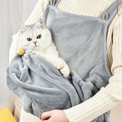 Non-stick Hair Cat Apron Kangaroo Style Pet Grooming Bib No-Hole Design V528-CAT-HANDLING-APRON-512563