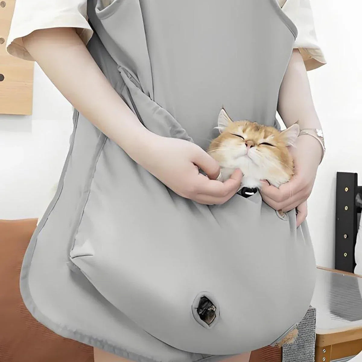 Cat Carrying Apron Non Stick Hair Kangaroo Pouch Pet Grooming Suit Portable V528-CAT-HANDLING-CLOTHING-441252