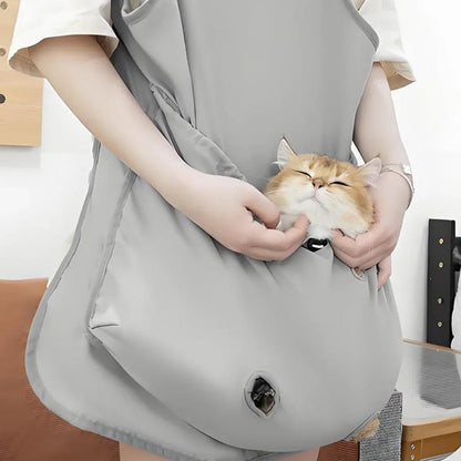 Cat Carrying Apron Non Stick Hair Kangaroo Pouch Pet Grooming Suit Portable V528-CAT-HANDLING-CLOTHING-441252