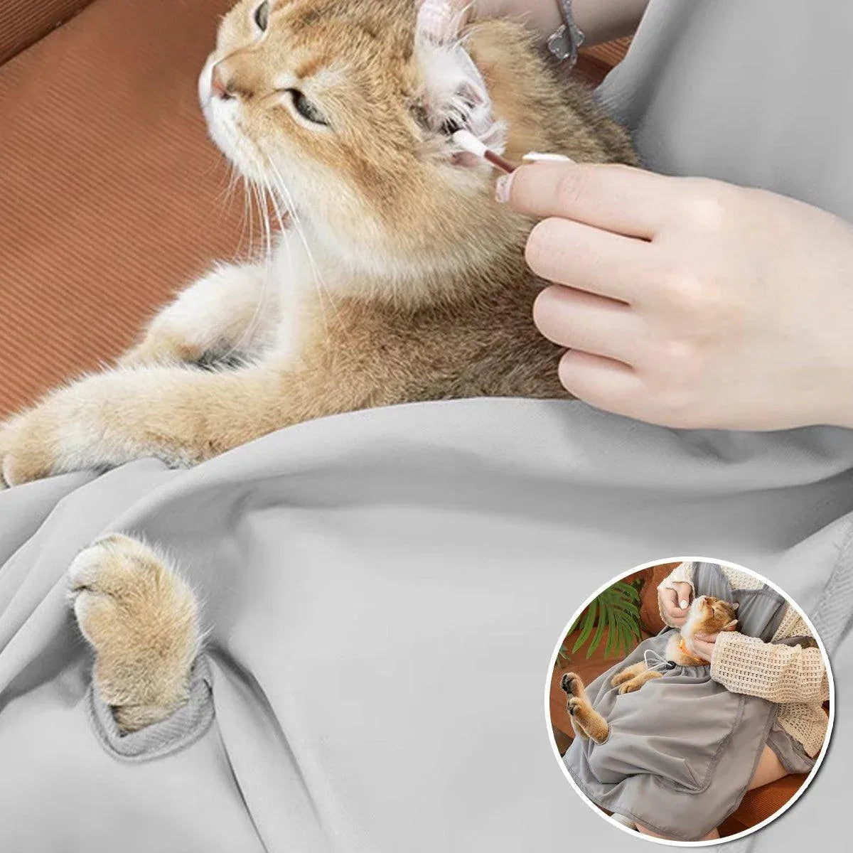 Cat Carrying Apron Non Stick Hair Kangaroo Pouch Pet Grooming Suit Portable V528-CAT-HANDLING-CLOTHING-441252