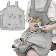 Cat Carrying Apron Non Stick Hair Kangaroo Pouch Pet Grooming Suit Portable V528-CAT-HANDLING-CLOTHING-441252