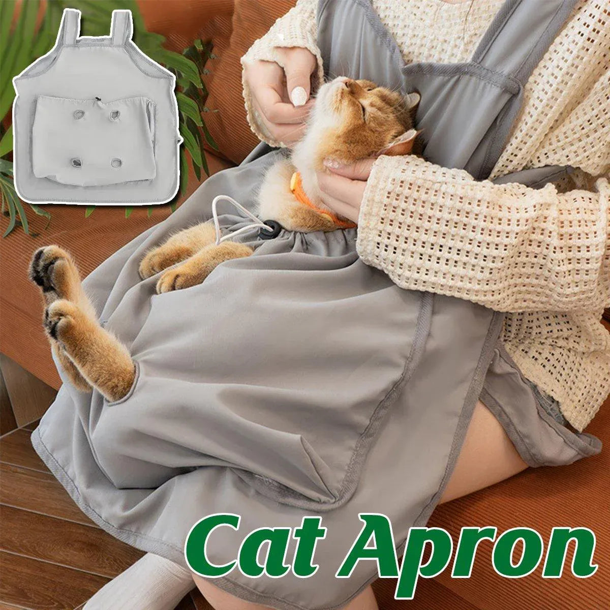 Cat Carrying Apron Non Stick Hair Kangaroo Pouch Pet Grooming Suit Portable V528-CAT-HANDLING-CLOTHING-441252