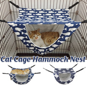 Cat Hammock Hanging Bed Cage Nest Soft Pet House Basket Cat Sleeping Supplies - Sea Blue Checkered V528-CAT-HOUSE-HLFG-204921