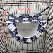 Cat Hammock Hanging Bed Cage Nest Soft Pet House Basket Cat Sleeping Supplies - Sea Blue Checkered V528-CAT-HOUSE-HLFG-204921