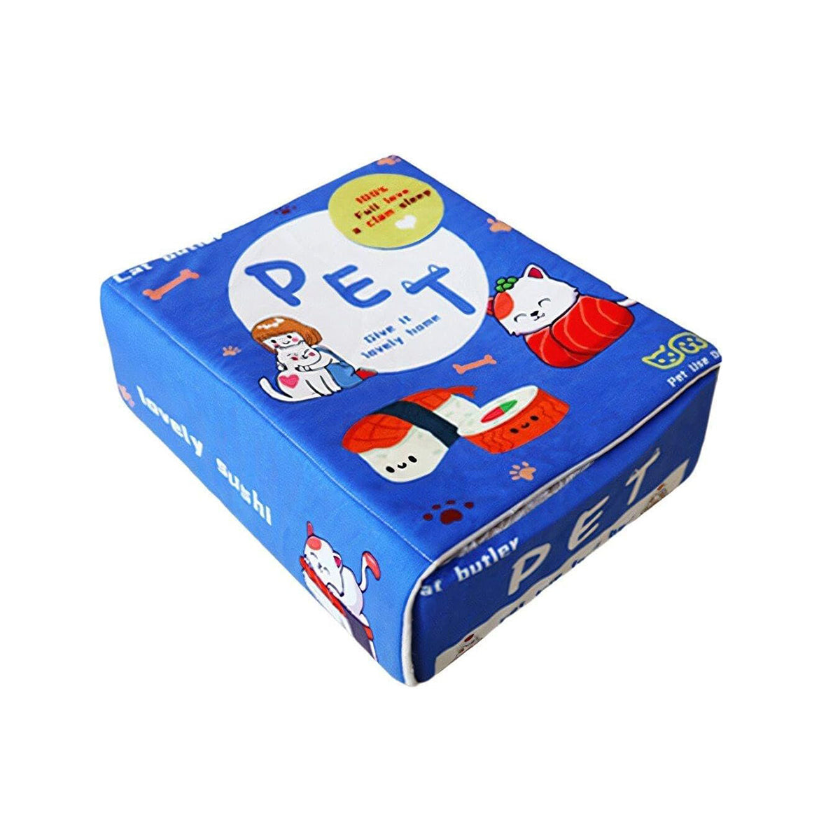 Rectangular Cookie Box Pet Bed for Cats Dogs Cat Bed Kitten Puppy Soft Pet House - Blue L V528-CAT-L-BLUE-321727