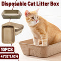 10pcs Disposable Litter Box Pulp Degradable Pet Tray Travel Portable Eco Use V528-CAT-LITTER-BOX-10PCS-795911